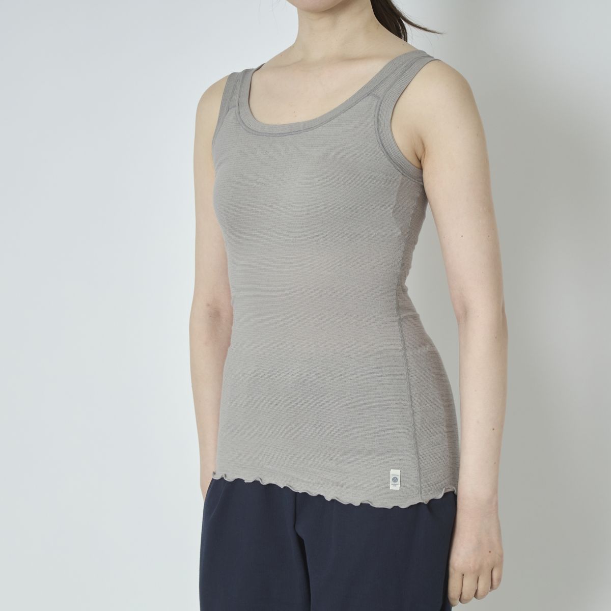 丸福ガーゼ/カップ付無地タンクトップ